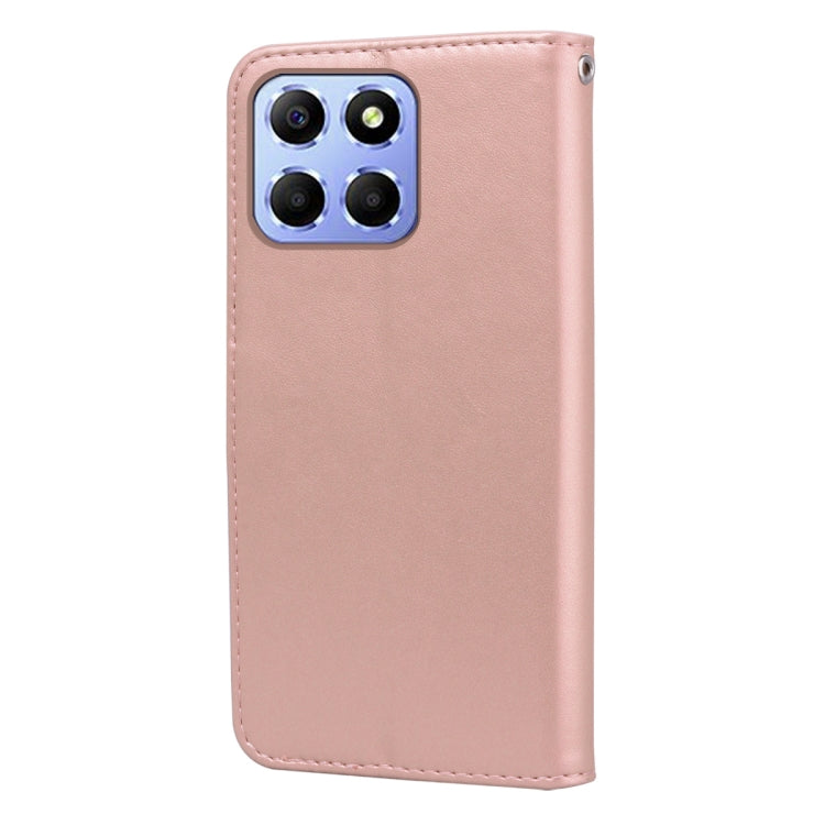 For Honor X8b Rose Embossed Flip PU Leather Phone Case(Rose Gold)