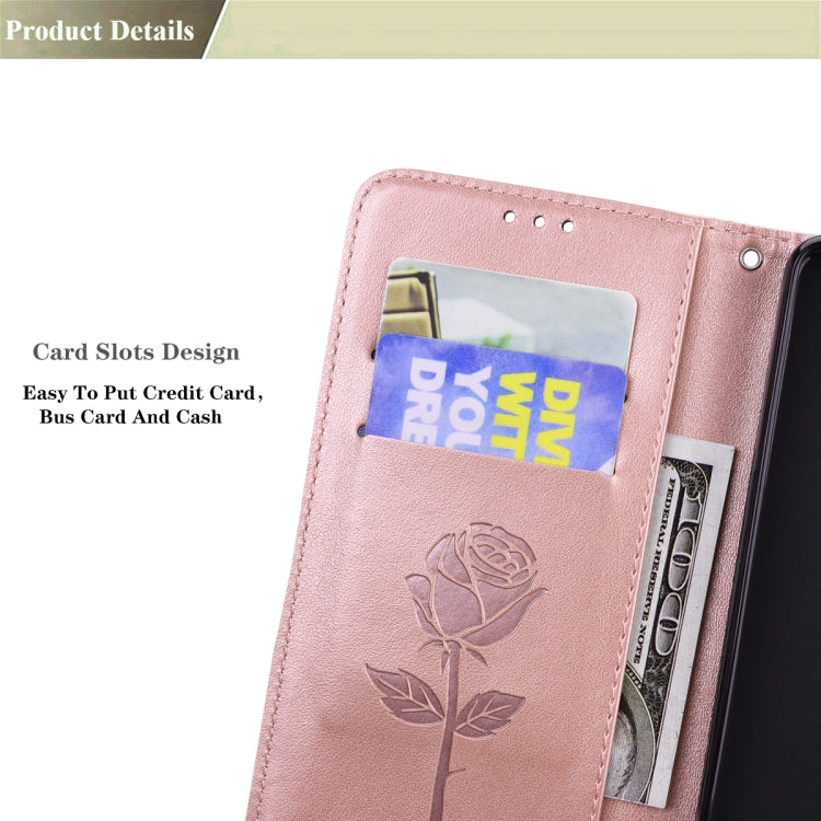 For Honor X9a / Magic 5 Lite Rose Embossed Flip PU Leather Phone Case(Rose Gold)