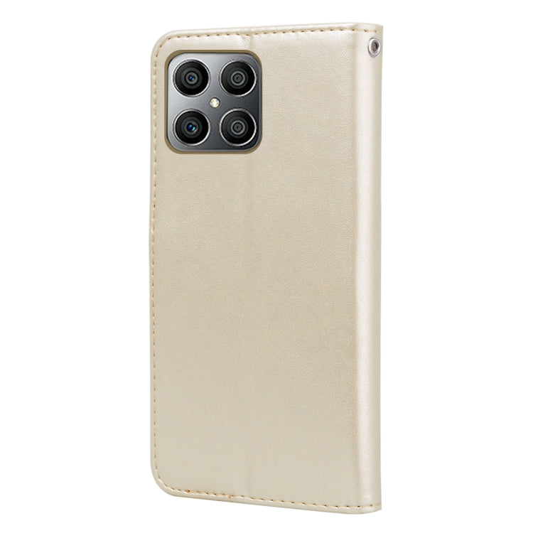 For Honor X8a Rose Embossed Flip PU Leather Phone Case(Gold)