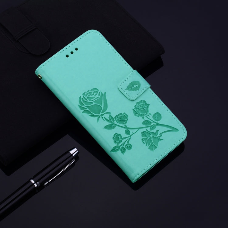 For Honor X9b Rose Embossed Flip PU Leather Phone Case(Green)