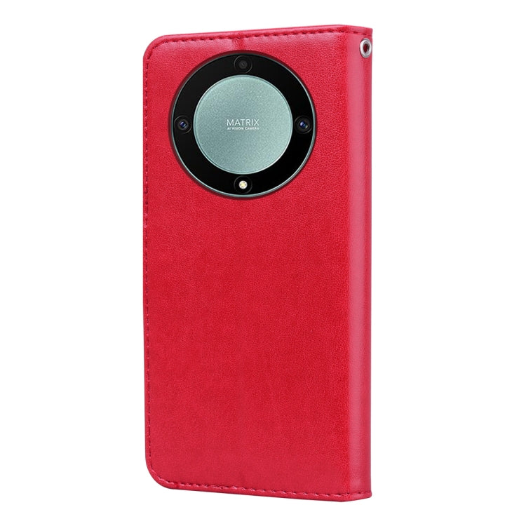 For Honor X9b Rose Embossed Flip PU Leather Phone Case(Red)