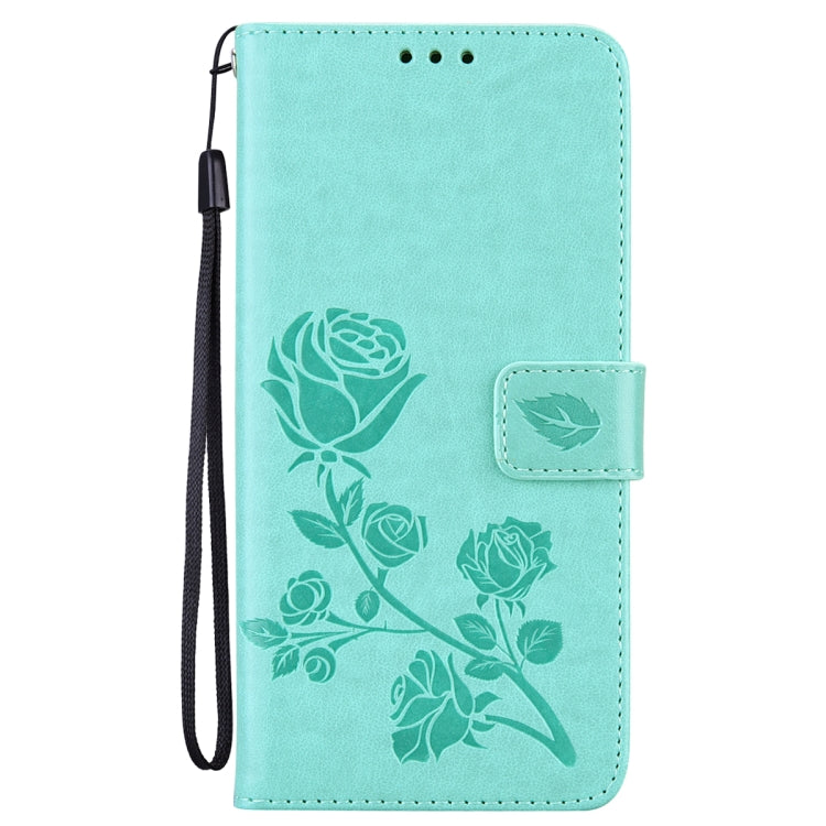For Samsung Galaxy S24 Rose Embossed Flip PU Leather Phone Case(Green)