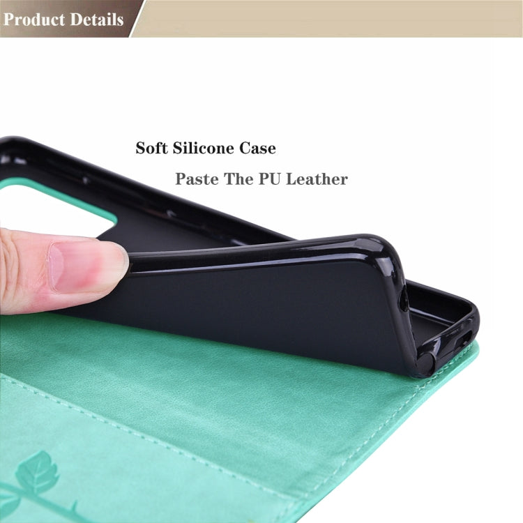 For Samsung Galaxy S24 Rose Embossed Flip PU Leather Phone Case(Green)