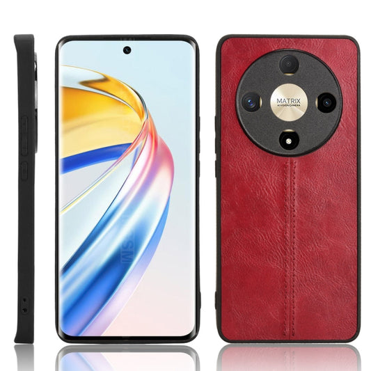 For Honor X9b 5G / Magic6 Lite Cow Pattern Sewing Back Cover Phone Case(Red)