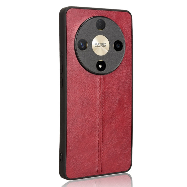 For Honor X9b 5G / Magic6 Lite Cow Pattern Sewing Back Cover Phone Case(Red)