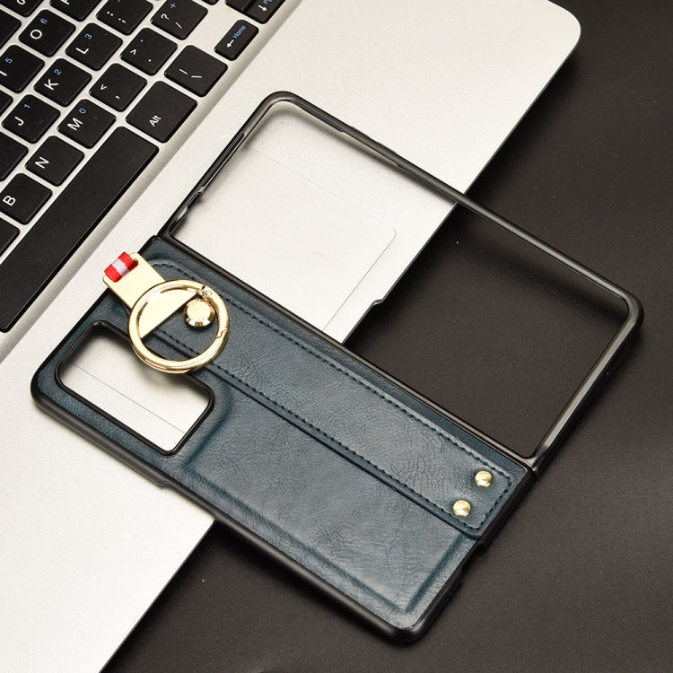 For Honor Magic Vs2 Wristband Leather Back Phone Case(Blue)