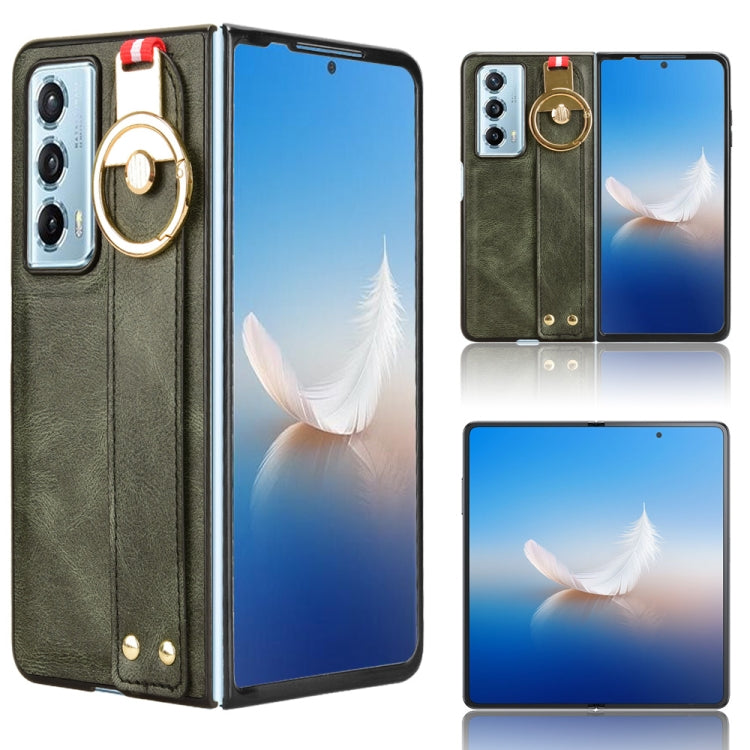 For Honor Magic Vs2 Wristband Leather Back Phone Case(Green)