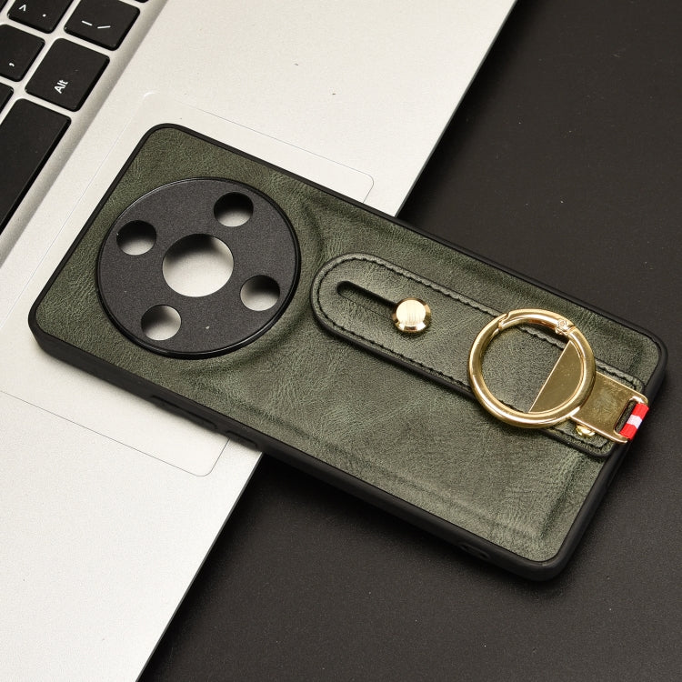 For Honor X9b/Magic6 Lite 5G Wristband Leather Back Phone Case(Green)