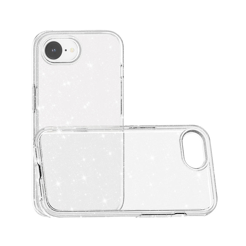 For iPhone 16e Shockproof Terminator Glitter Powder Phone Case(White)