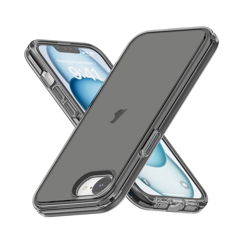 For iPhone 16e Shockproof Terminator Transparent Phone Case(Grey)