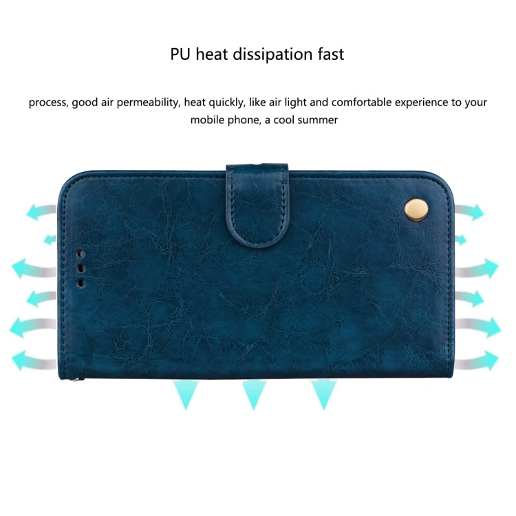 For Honor X9b Oil Wax Texture Leather Phone Case(Blue)