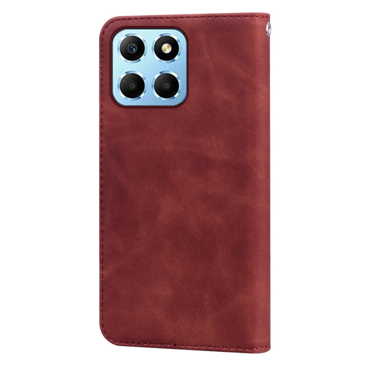 For Honor X8a Frosted Business Magnetic Horizontal Flip PU Phone Case(Brown)