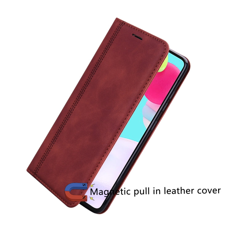 For Honor X9b Frosted Business Magnetic Horizontal Flip PU Phone Case(Brown)
