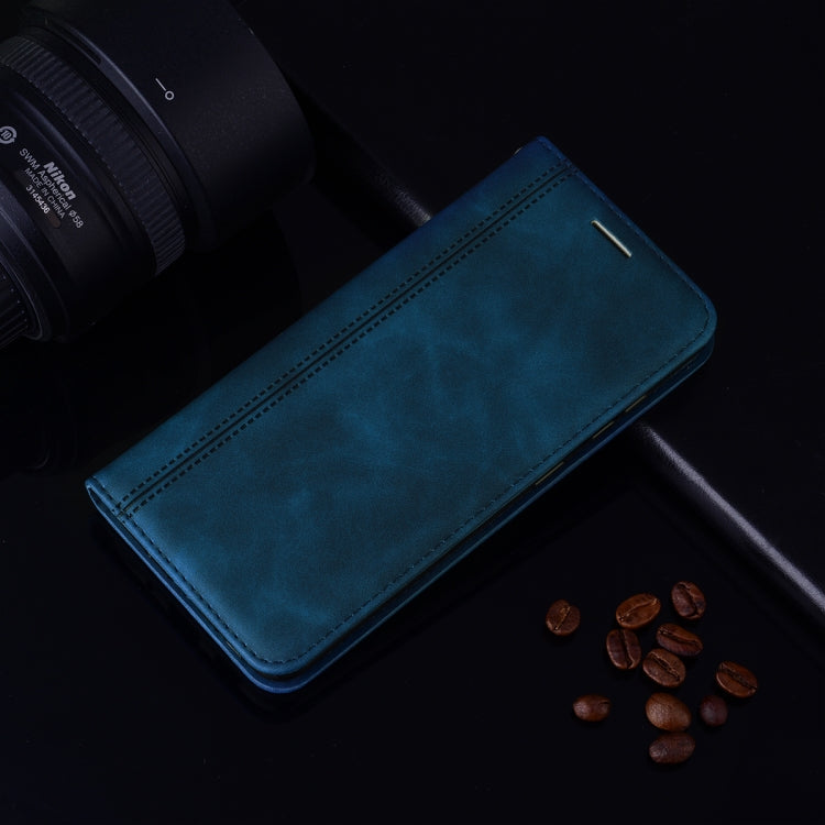 For Honor X9b Frosted Business Magnetic Horizontal Flip PU Phone Case(Blue)