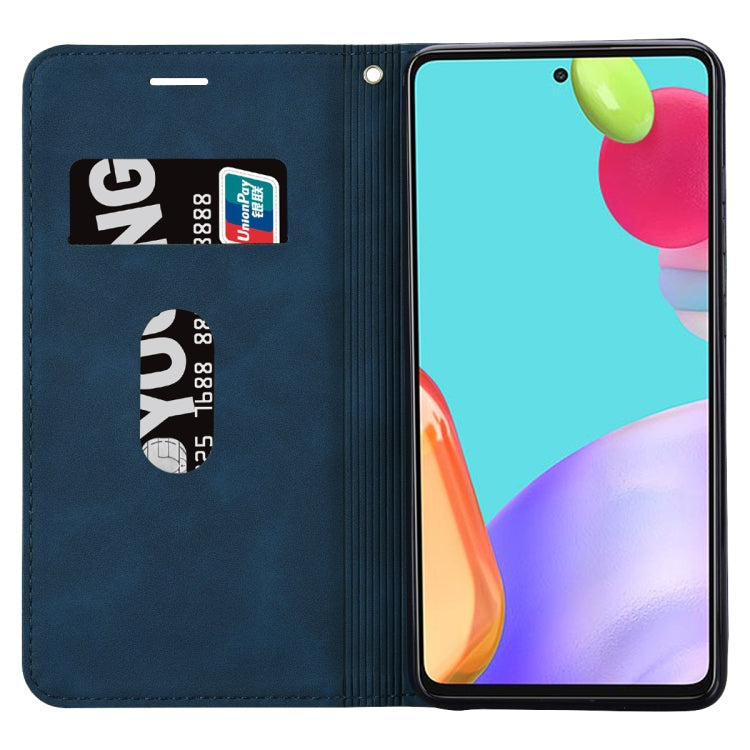 For Honor X9b Frosted Business Magnetic Horizontal Flip PU Phone Case(Blue)