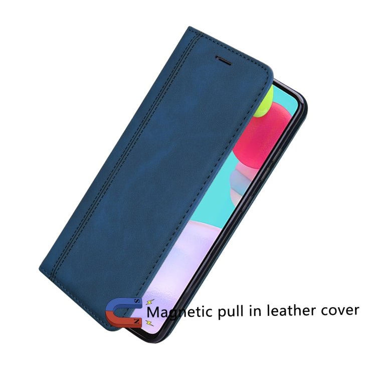 For Honor X9b Frosted Business Magnetic Horizontal Flip PU Phone Case(Blue)