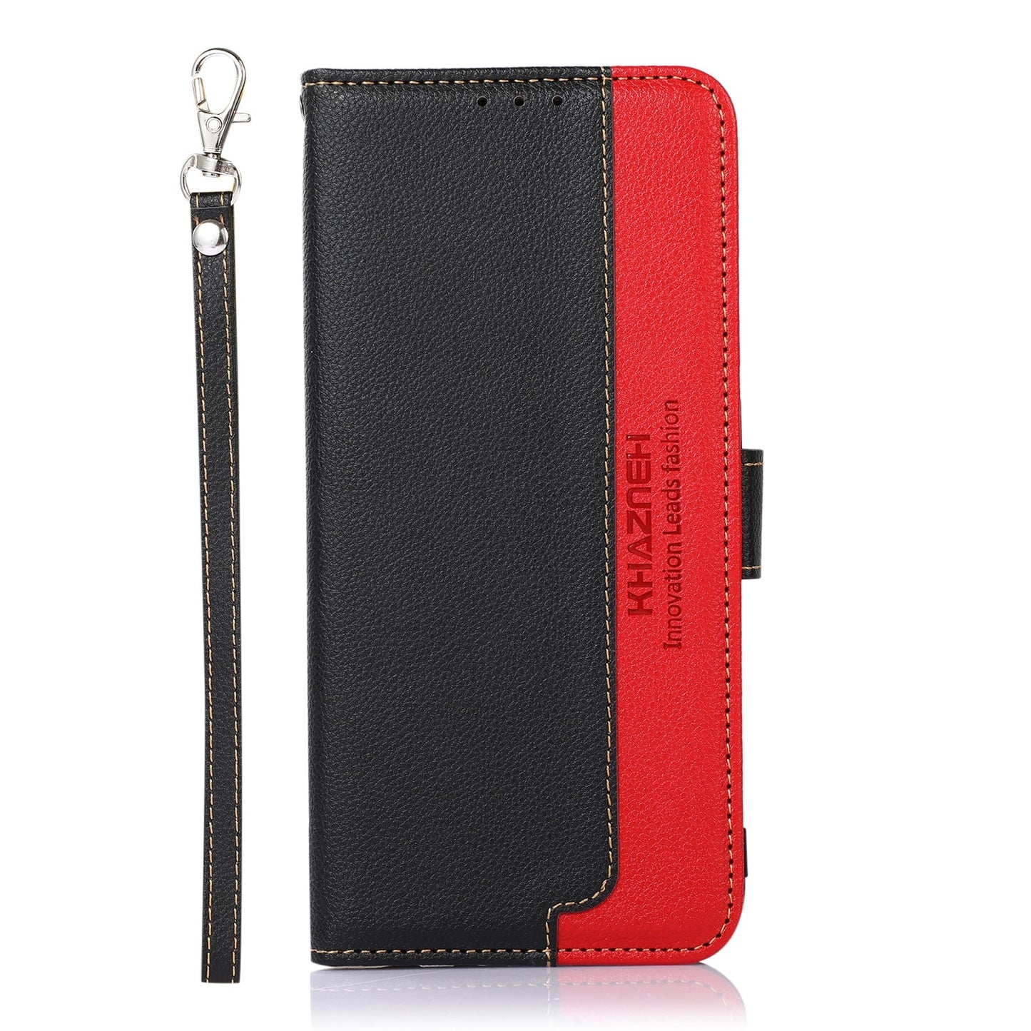 For iPhone 16e KHAZNEH Litchi Texture Leather RFID Phone Case(Black)