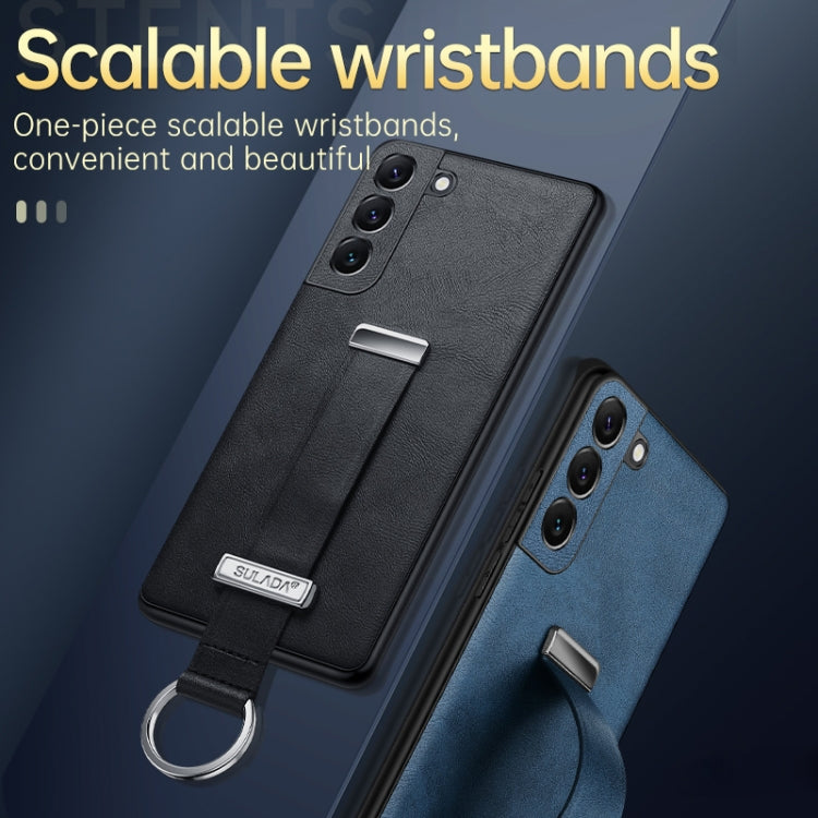 For Samsung Galaxy S24 5G SULADA PC + Leather Texture Skin Feel Shockproof Phone Case(Blue)