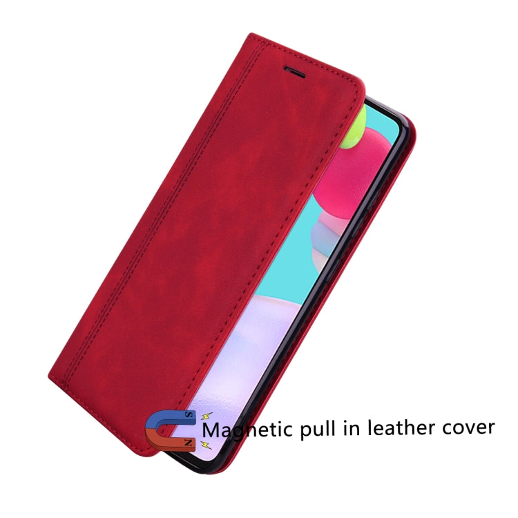 For Samsung Galaxy S24 Frosted Business Magnetic Horizontal Flip PU Phone Case(Red)