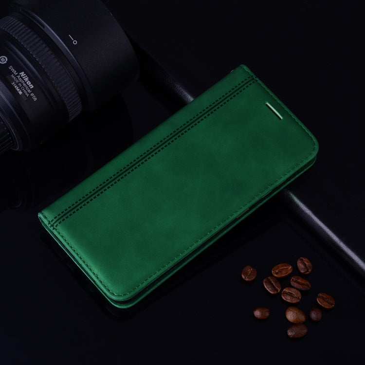 For Samsung Galaxy S24 Frosted Business Magnetic Horizontal Flip PU Phone Case(Green)