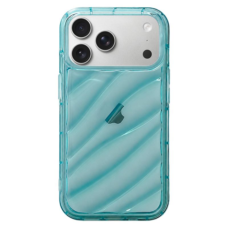 Compatible with iPhone 18 Pro Max Waves TPU Phone Case - Blue
