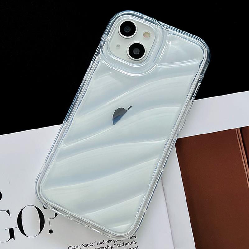 Compatible with iPhone 18 Pro Max Waves TPU Phone Case - Transparent