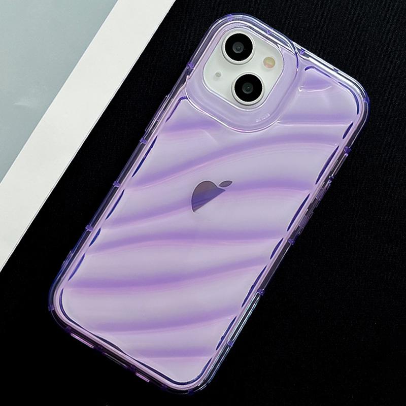 Compatible with iPhone 18 Pro Max Waves TPU Phone Case - Purple