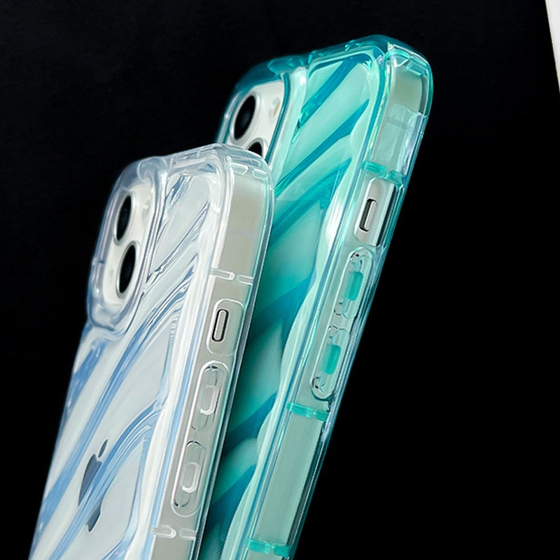 Compatible with iPhone 18 Pro Max Waves TPU Phone Case - Blue