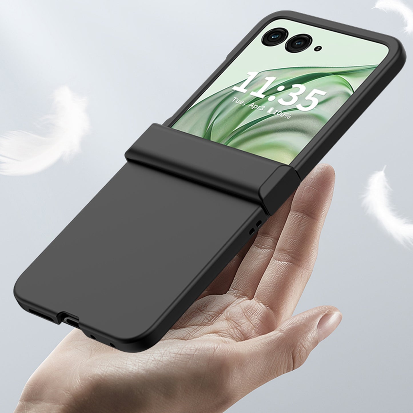 For Motorola Razr 50 Ultra 3 in 1 Skin Feel PC Phone Case(Black)