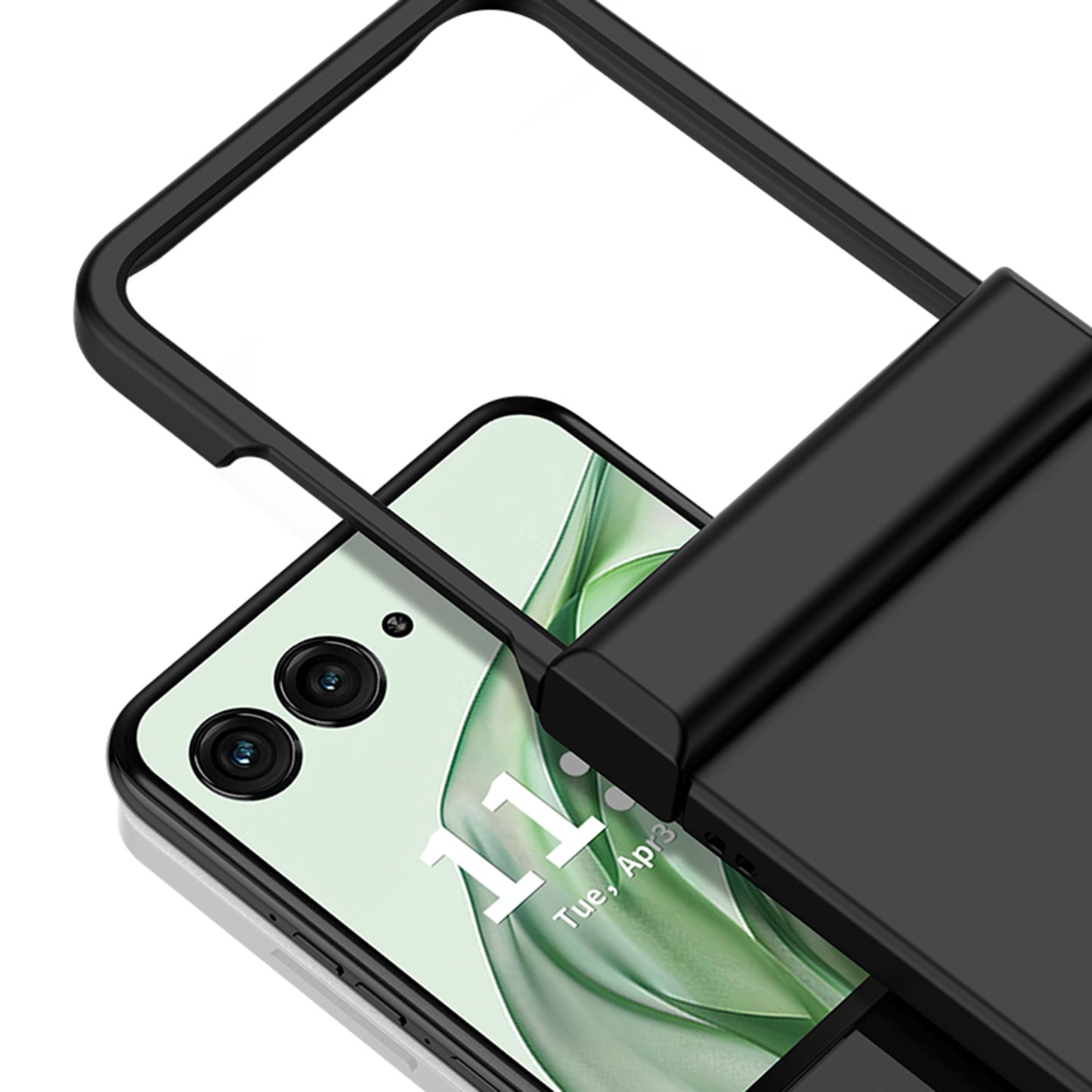 For Motorola Razr 50 Ultra 3 in 1 Skin Feel PC Phone Case(Black)