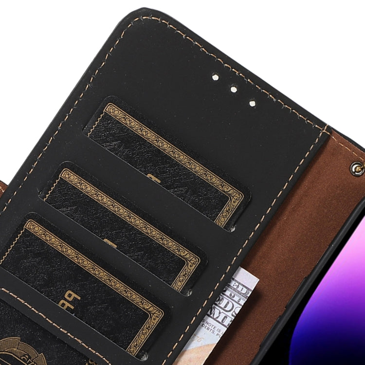 For Honor X8b Genuine Leather Magnetic RFID Leather Phone Case(Black)