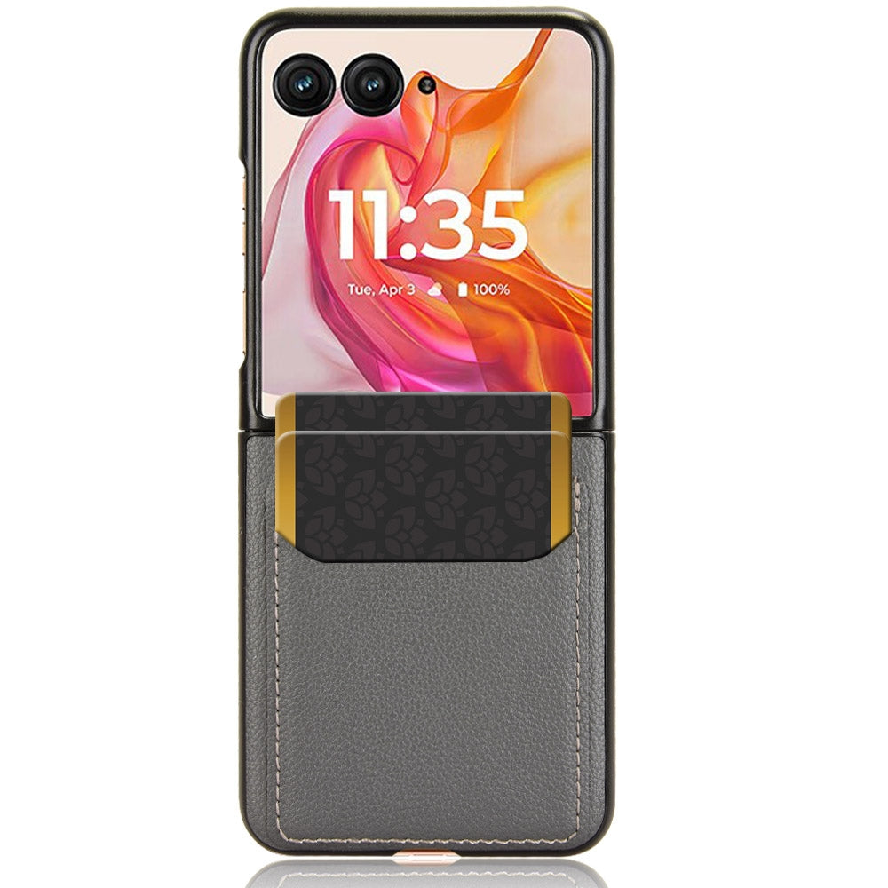 For Motorola Razr 50 Ultra Litchi Texture Card Slot Phone Case(Grey)
