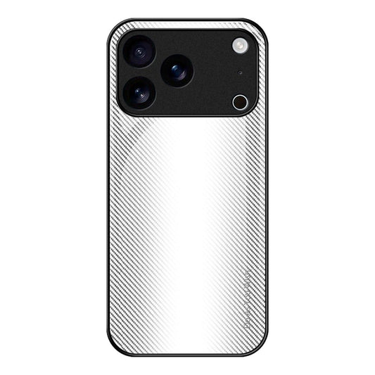 Compatible with iPhone 18 Pro Max & 17 Pro Max Texture Gradient Glass TPU Phone Case - White