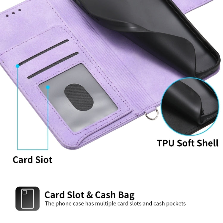 For Samsung Galaxy S24 5G Skin-feel Flowers Embossed Wallet Leather Phone Case(Purple)