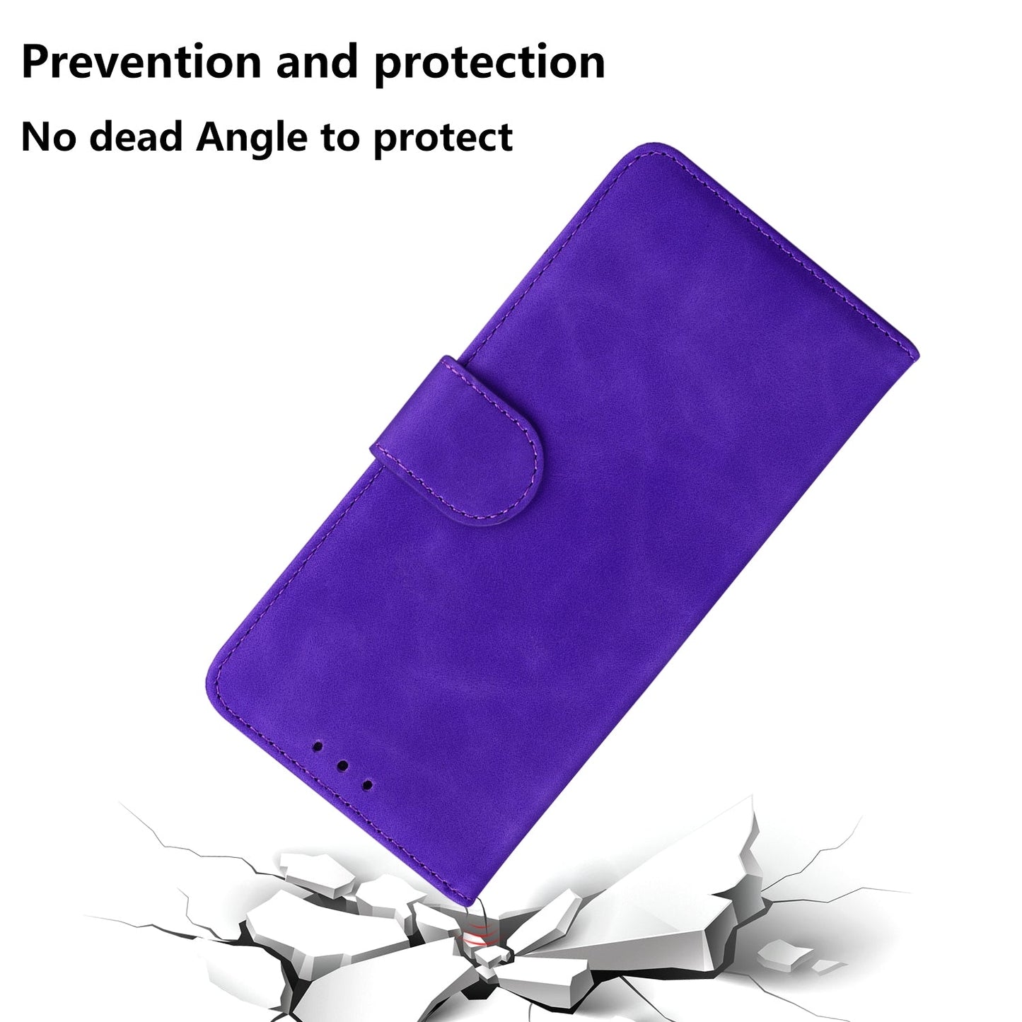 For iPhone 16e Skin Feel Pure Color Flip Leather Phone Case(Purple)