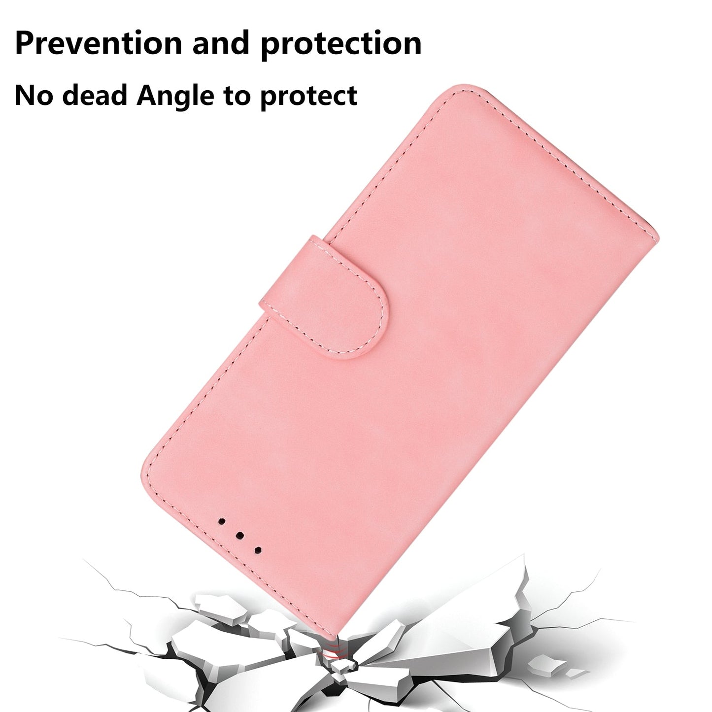For iPhone 16e Skin Feel Pure Color Flip Leather Phone Case(Pink)