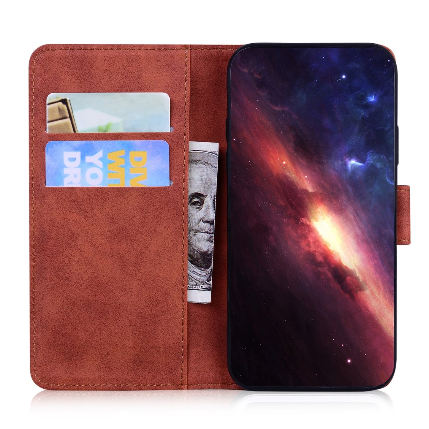 For iPhone 16e Skin Feel Pure Color Flip Leather Phone Case(Brown)