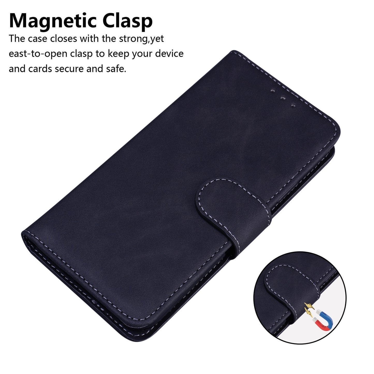 For iPhone 16e Skin Feel Pure Color Flip Leather Phone Case(Black)