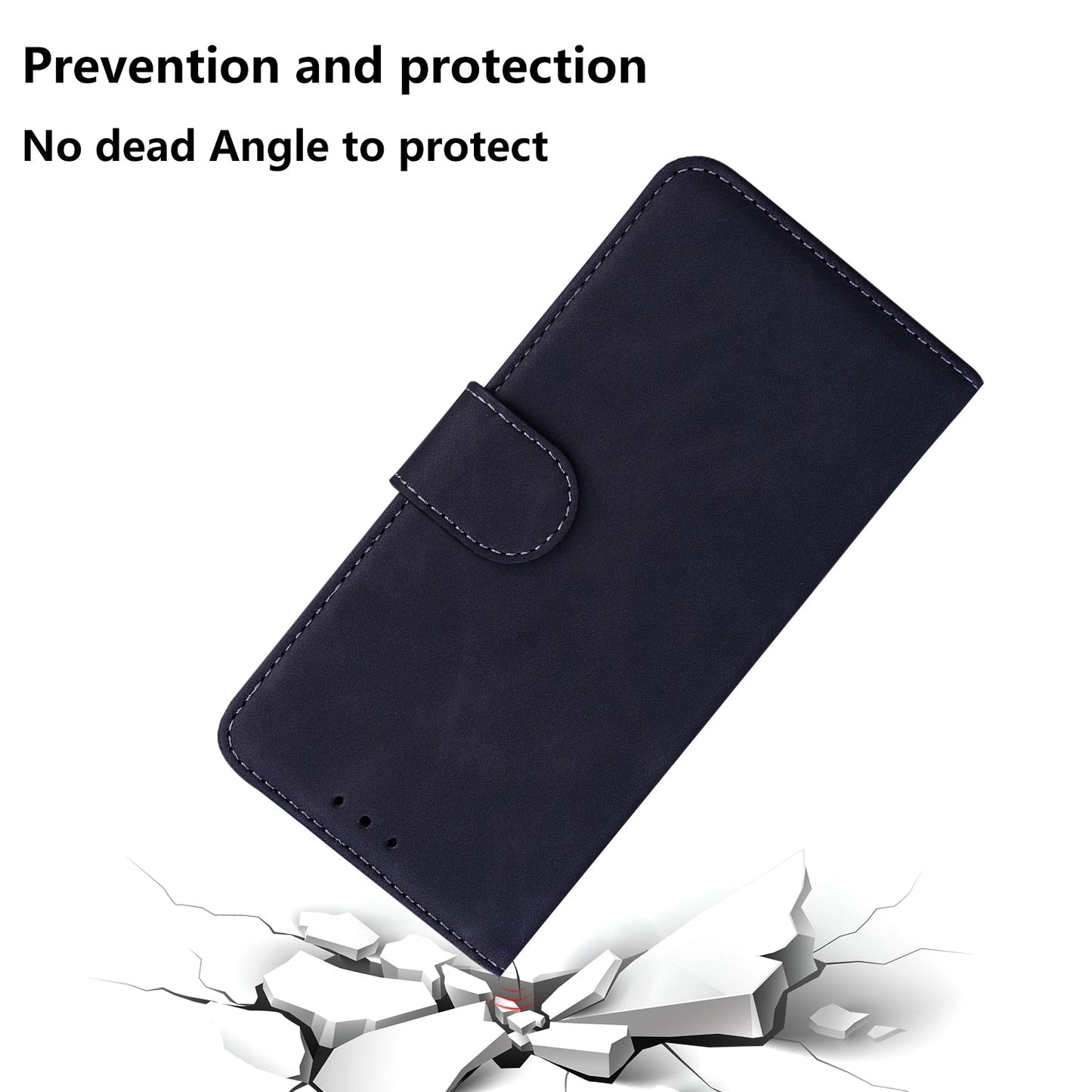 For iPhone 16e Skin Feel Pure Color Flip Leather Phone Case(Black)
