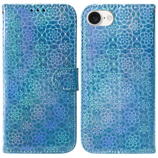 For iPhone 16e Colorful Magnetic Buckle Leather Phone Case(Blue)