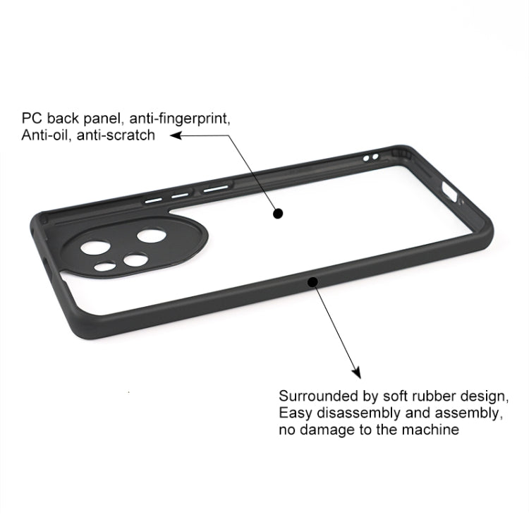 For Honor 100 Pro Frosted TPU + Transparent PC Phone Case(Black)