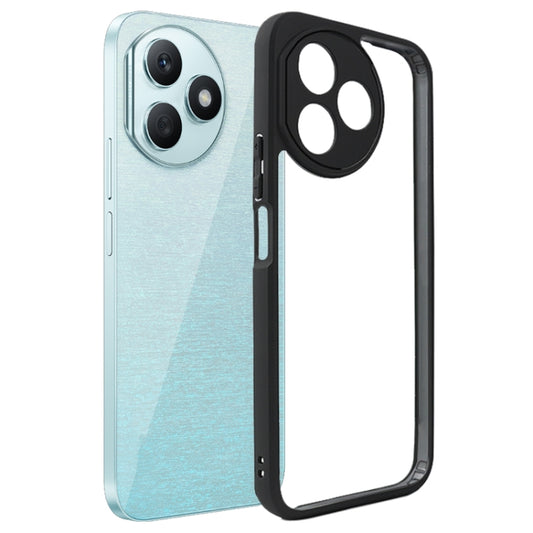 For Honor X50i+ Frosted TPU + Transparent PC Phone Case(Black)