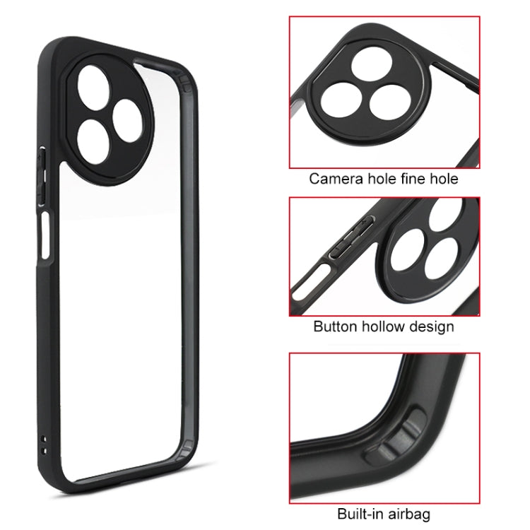 For Honor X50i+ Frosted TPU + Transparent PC Phone Case(Black)