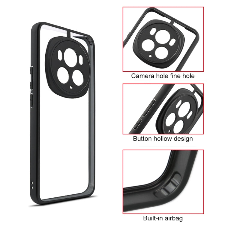 For Honor Magic6 Frosted TPU + Transparent PC Phone Case(Black)