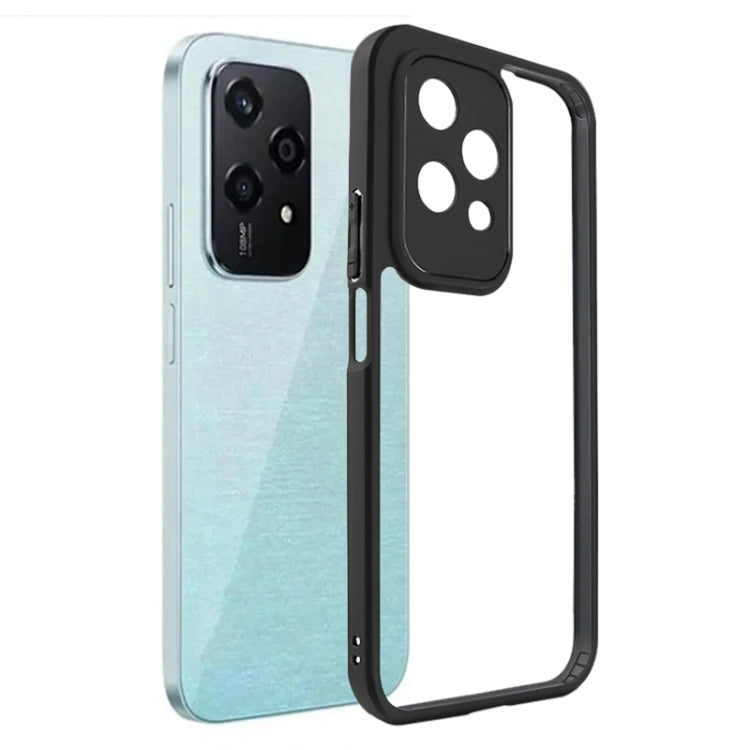 For Honor 200 Lite Global Frosted TPU + Transparent PC Phone Case(Black)