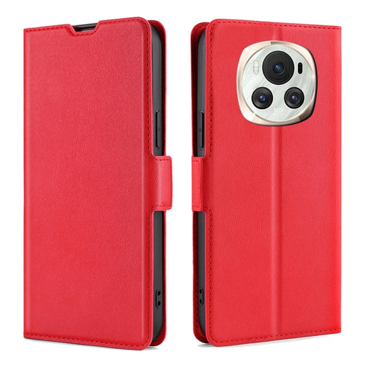 For Honor Magic6 Ultra-thin Voltage Side Buckle Horizontal Flip Leather Phone Case(Red)