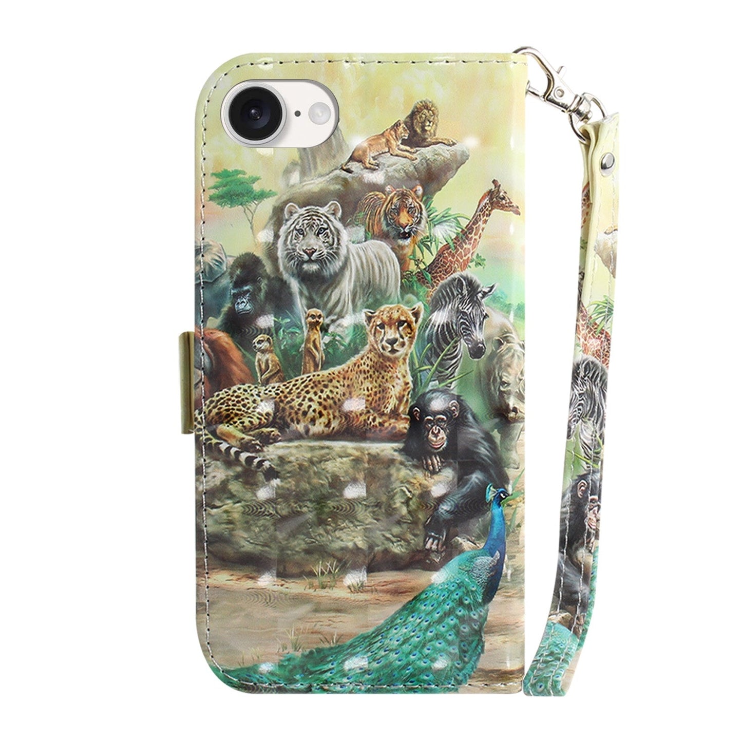For iPhone 16e 3D Colored Horizontal Flip Leather Phone Case(Zoo)