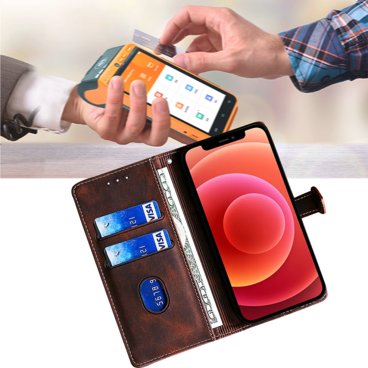 For Honor Magic6 Pro 5G Skin Feel Magnetic Buckle Leather Phone Case(Brown)