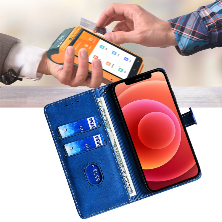 For Honor Magic6 5G Skin Feel Magnetic Buckle Leather Phone Case(Blue)