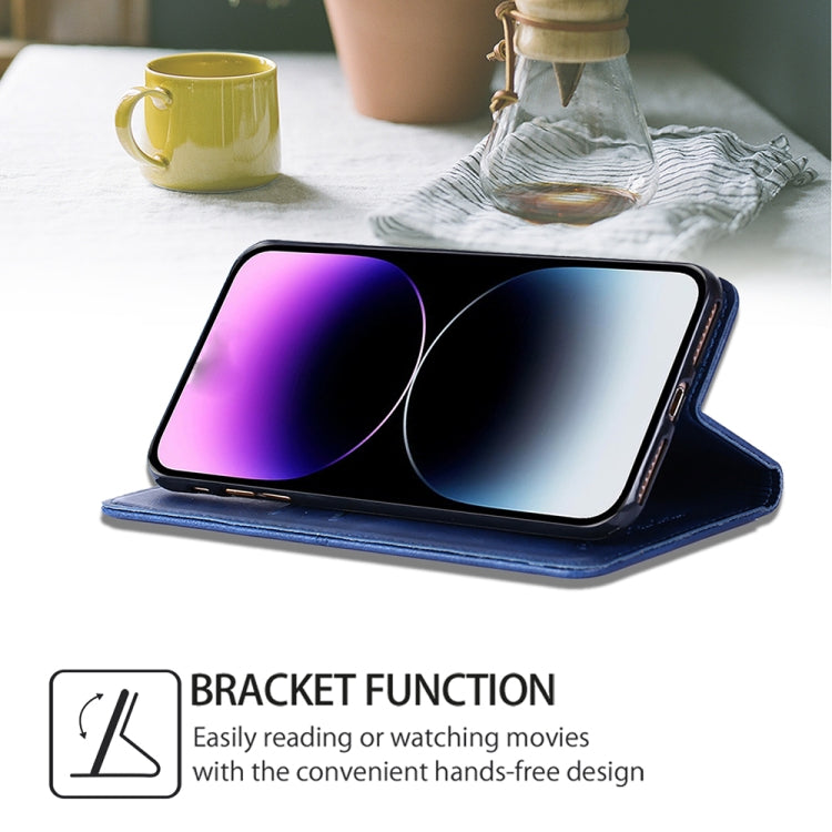 For Honor Magic6 Cow Texture Magnetic Leather Phone Case(Blue)